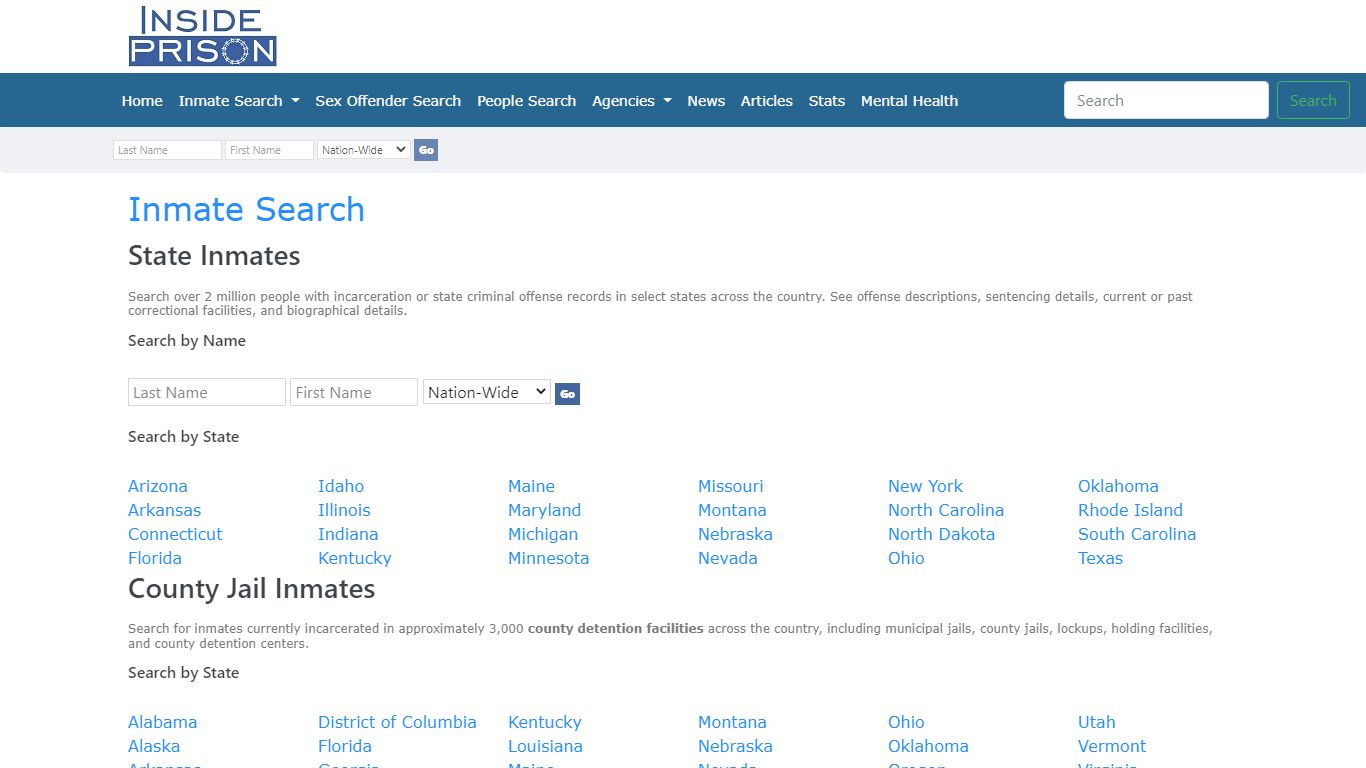 Inmates & Offenders in Cfrc-Main, - Inmate Search | Sex ...